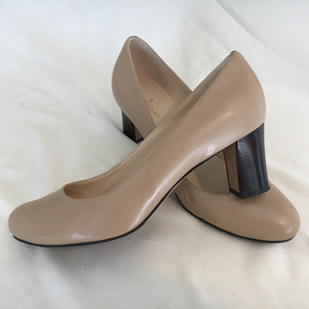 Cole Haan, Nude Pumps with Stacked Heels